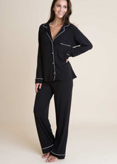 Emmma- 2 pc Basic Black linen pj set